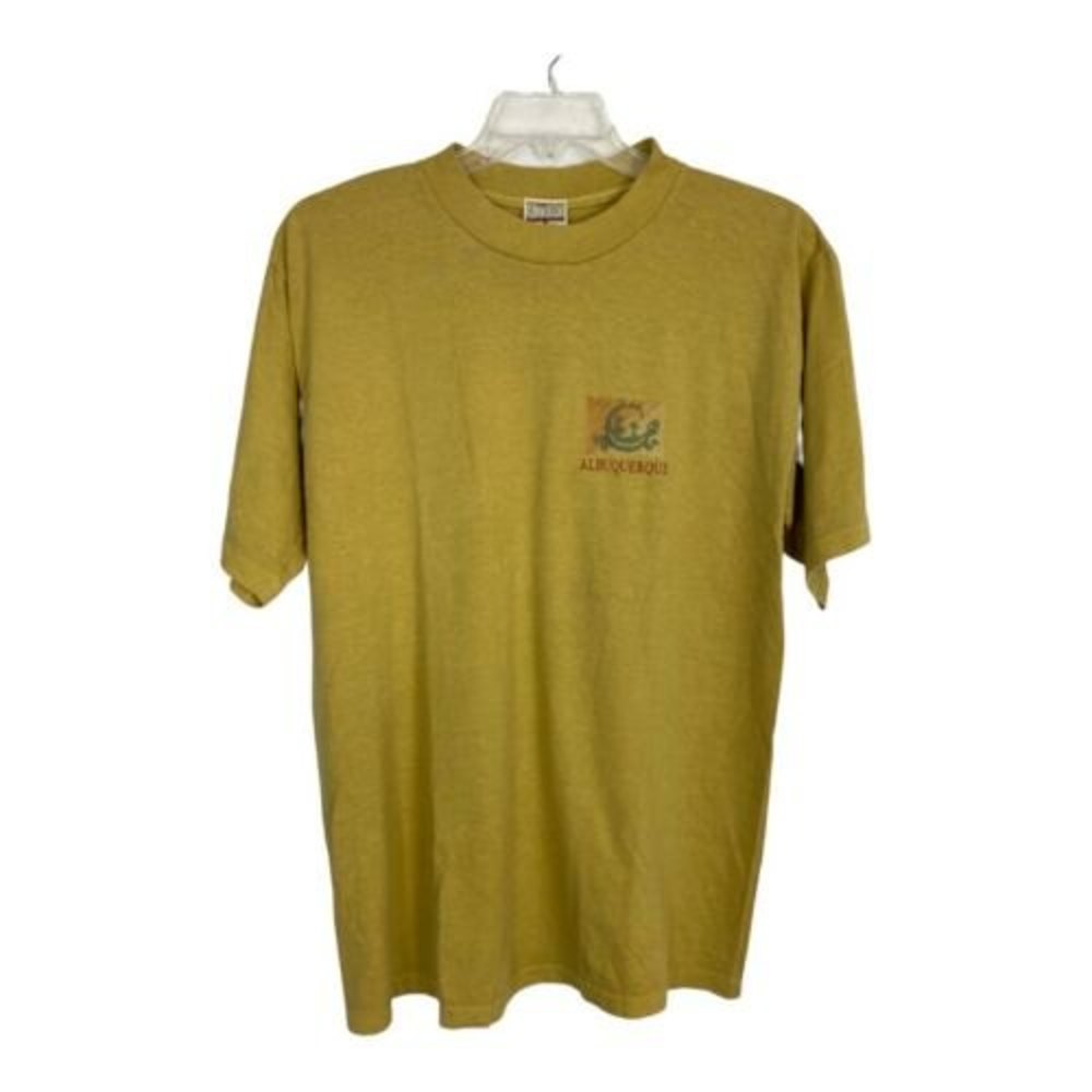 Vintage Suttons Sportwear Tee Shirt Size L Albuquerque Yellow Single Stitch